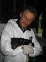 David Quammen with baby Tasmanian devil